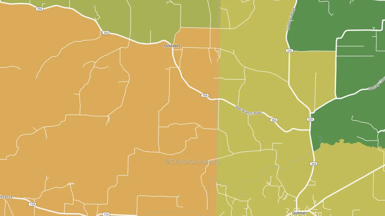 Fairbanks, AR Map of Murder Rates