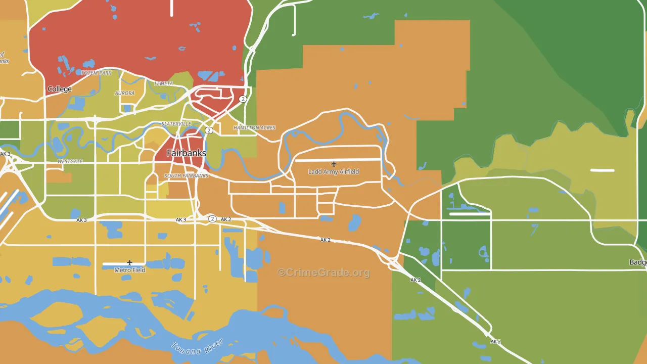 Fairbanks North Star Borough, AK Map of Murder Rates