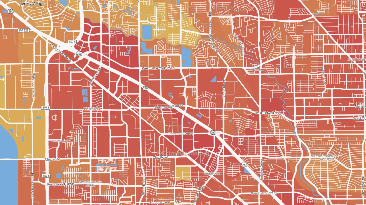 Fairbanks-Northwest Crossing, Houston, TX Map of Murder Rates