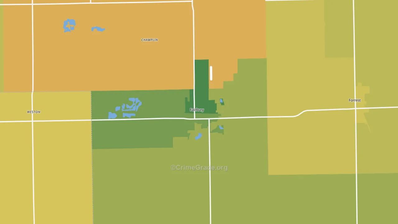 Fairbury, IL Map of Murder Rates