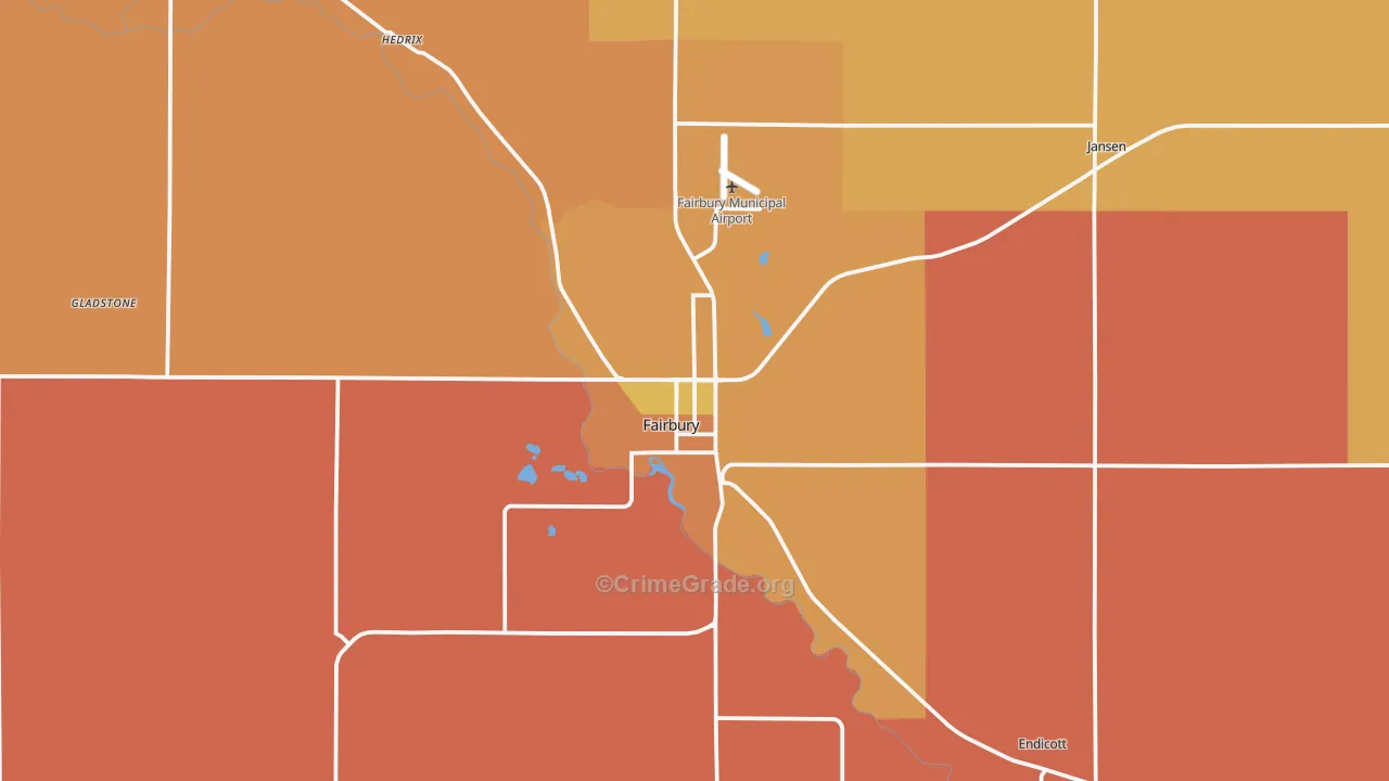 Fairbury, NE Map of Murder Rates