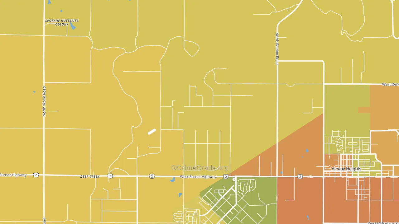 Fairchild Air Force Base, WA Map of Murder Rates