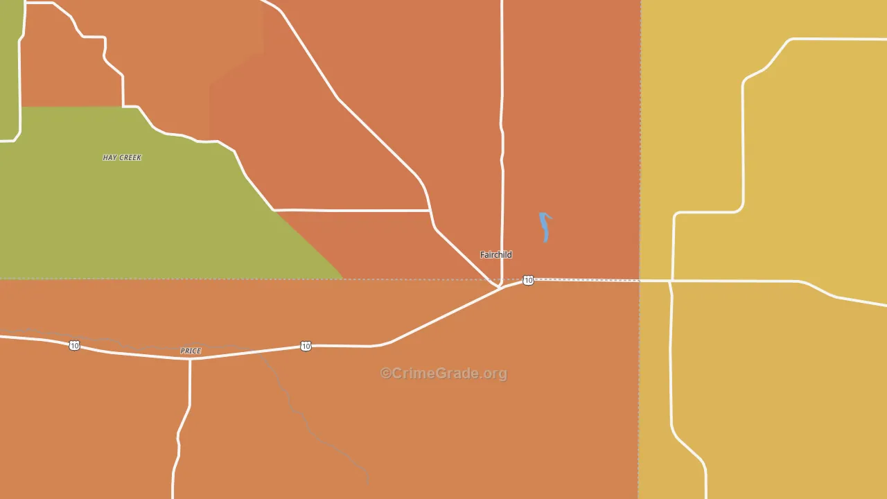 Fairchild, WI Map of Murder Rates