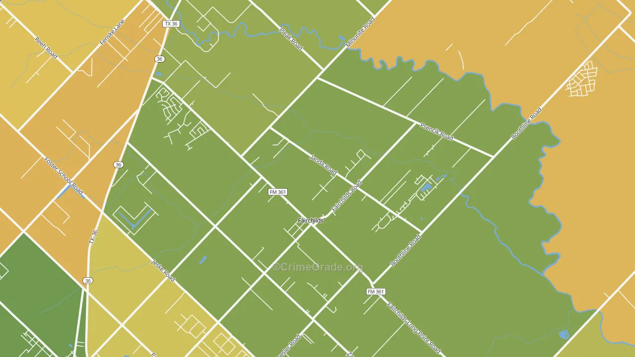 Fairchilds, TX Map of Murder Rates