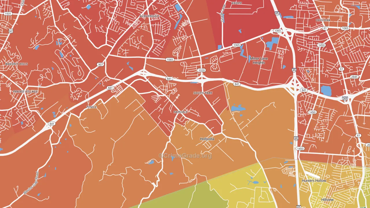 Fairdale, KY Map of Murder Rates