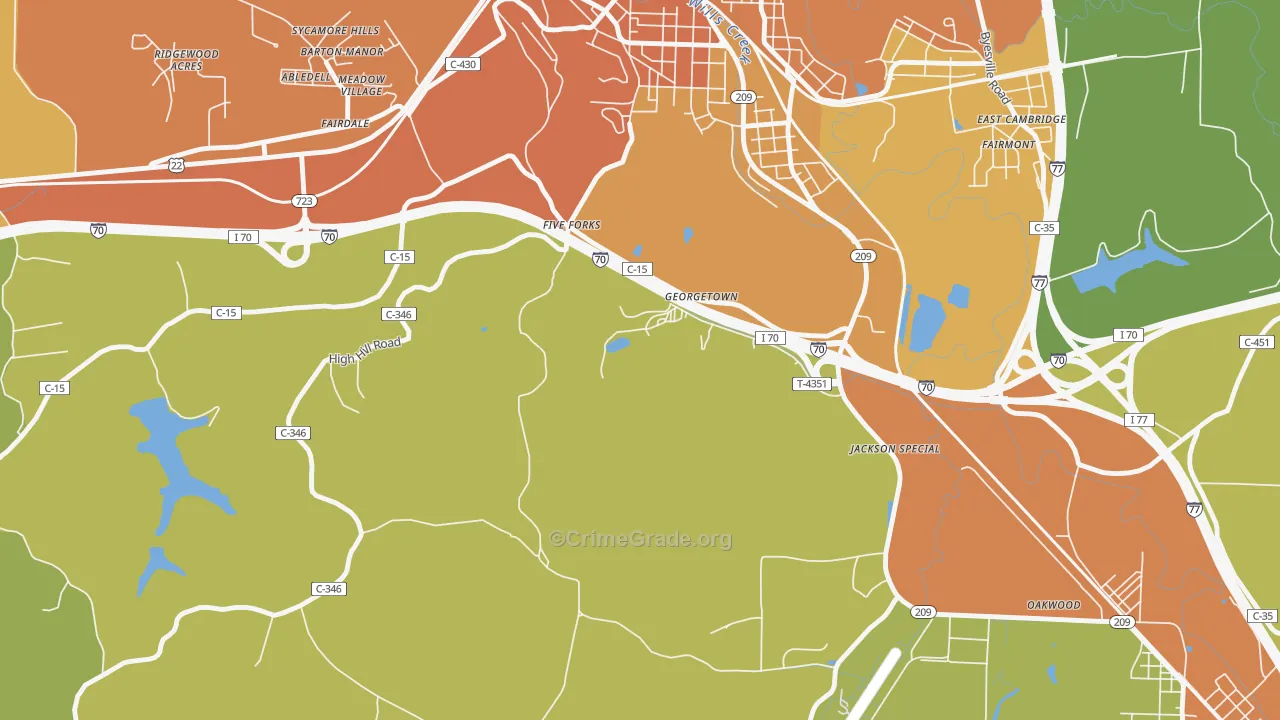 Fairdale, OH Map of Murder Rates
