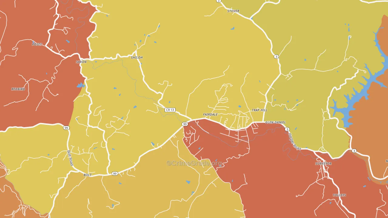 Fairdale, WV Map of Murder Rates
