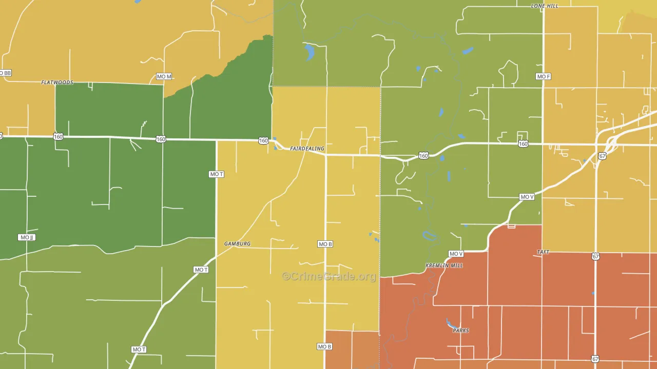 Fairdealing, MO Map of Murder Rates