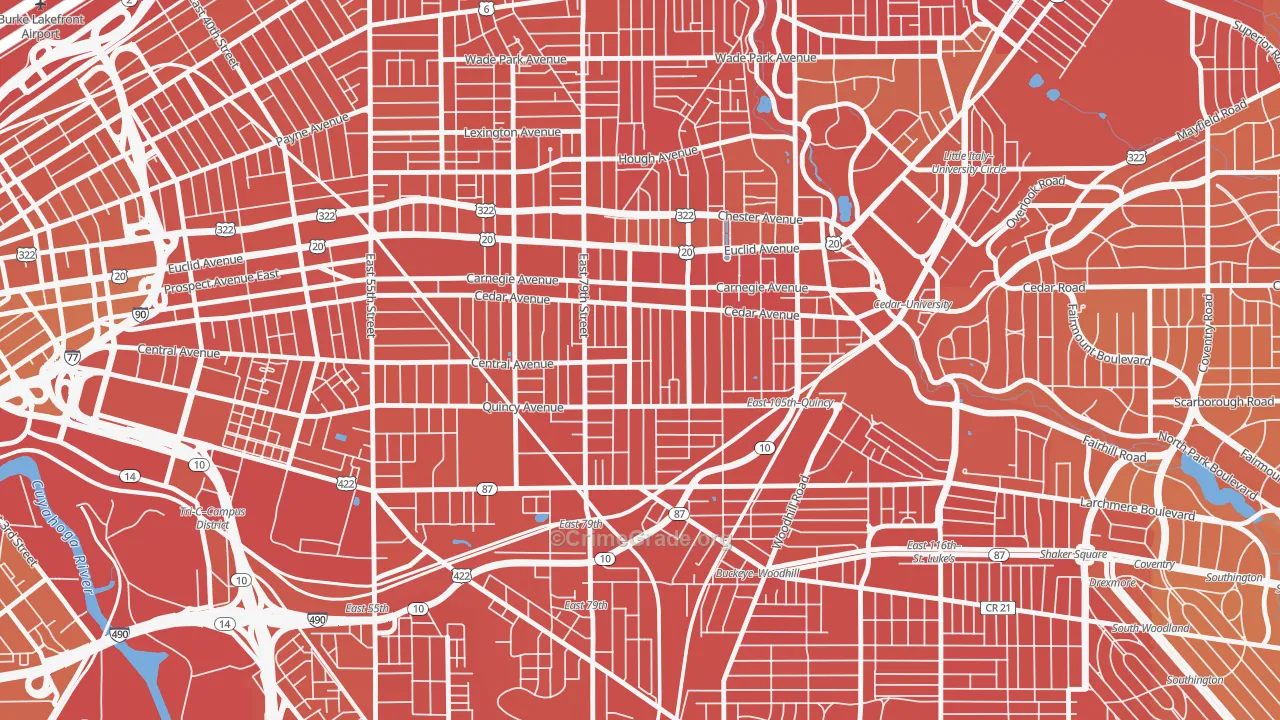 Fairfax, Cleveland, OH Map of Murder Rates