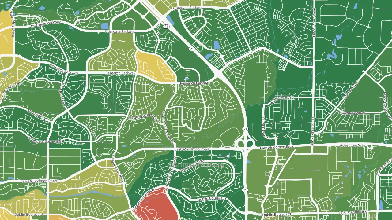 Fairfax, Colorado Springs, CO Map of Murder Rates