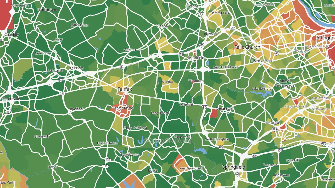 Fairfax County, VA Map of Murder Rates