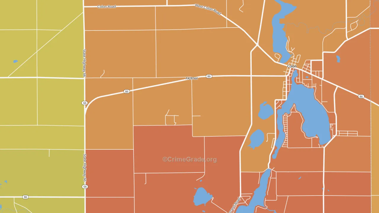 Fairfax, MI Map of Murder Rates