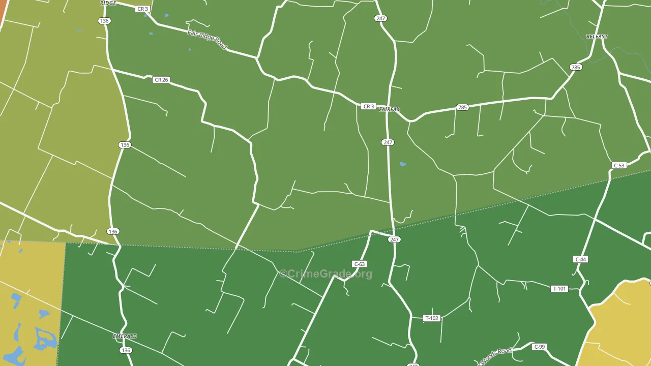 Fairfax, OH Map of Murder Rates