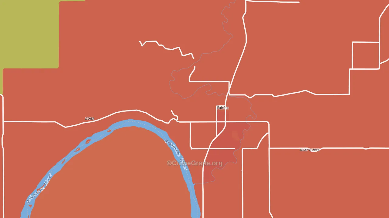 Fairfax, OK Map of Murder Rates