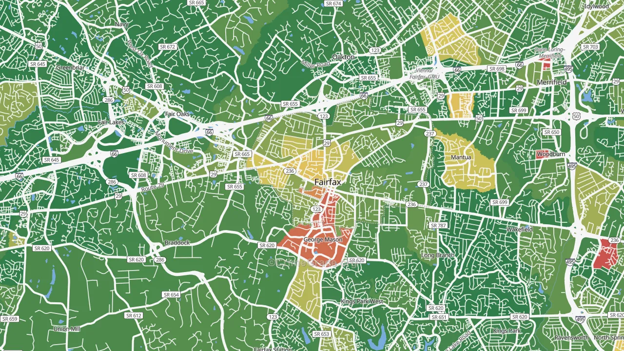Fairfax, VA Map of Murder Rates