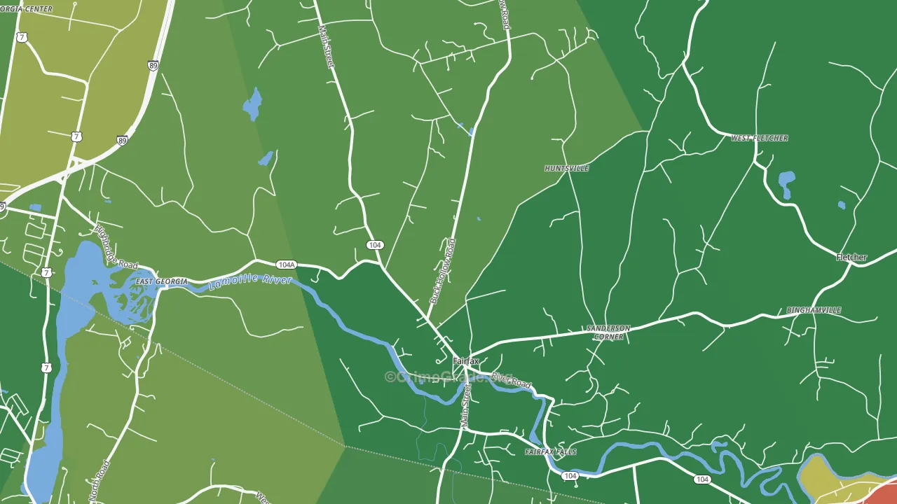 Fairfax, VT Map of Murder Rates