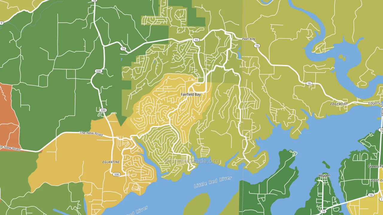 Fairfield Bay, AR Map of Murder Rates