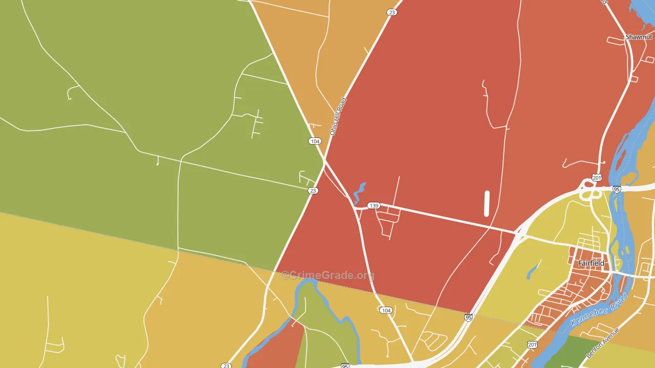 Fairfield Center, ME Map of Murder Rates