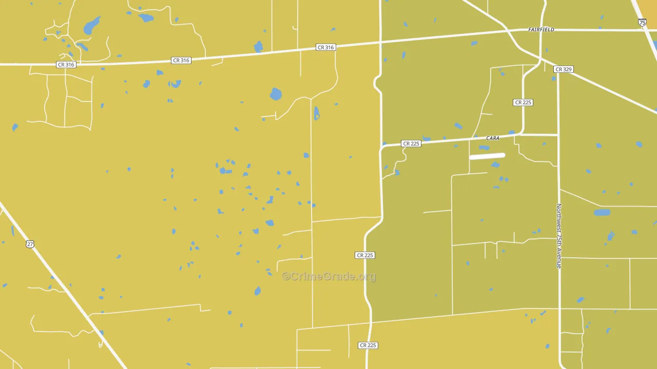 Fairfield, FL Map of Murder Rates