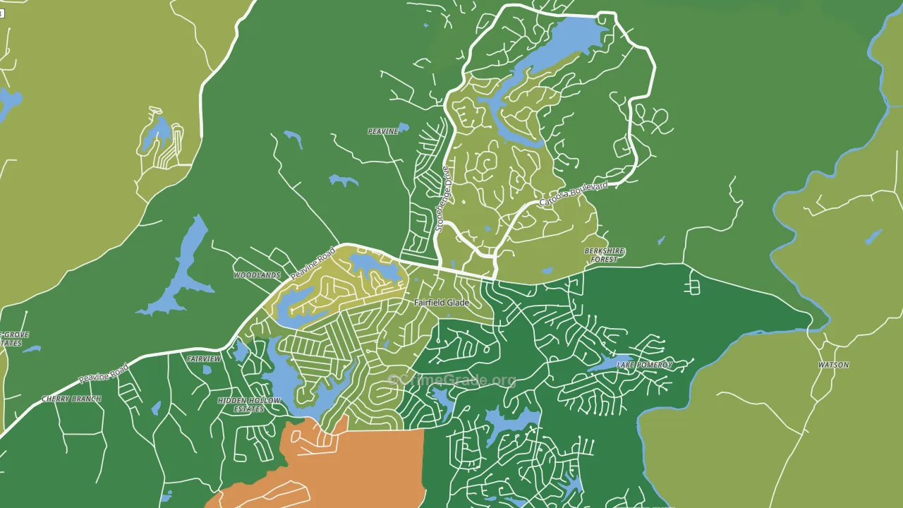 Fairfield Glade, TN Map of Murder Rates