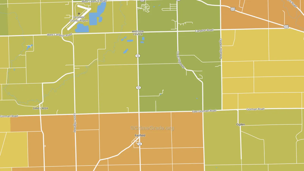 Fairfield, MI Map of Murder Rates