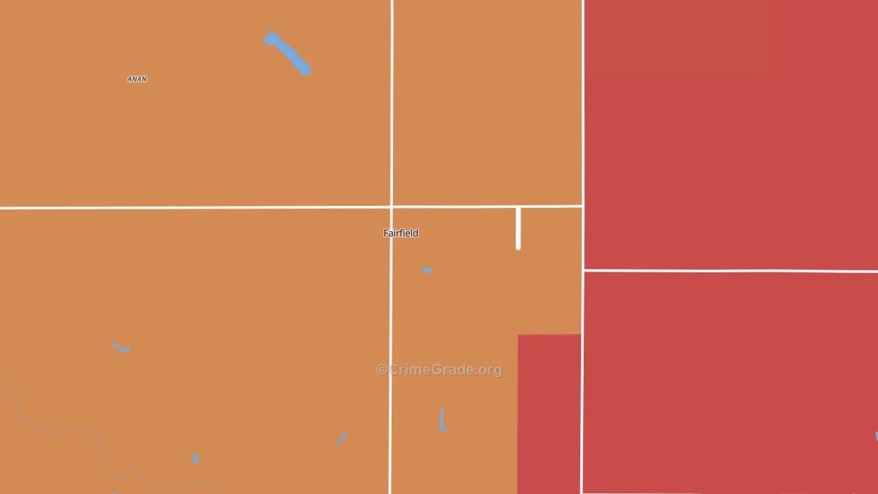 Fairfield, NE Map of Murder Rates