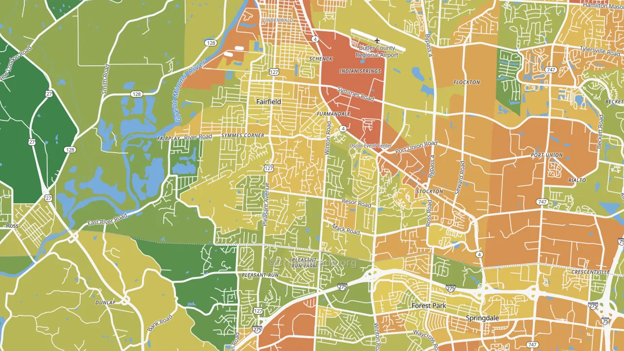 Fairfield, OH Map of Murder Rates