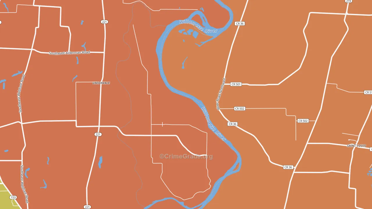 Fairfield, OR Map of Murder Rates