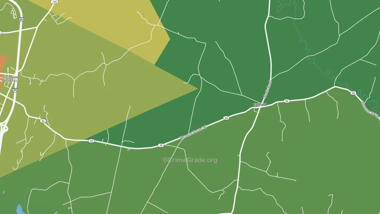 Fairfield, VT Map of Murder Rates