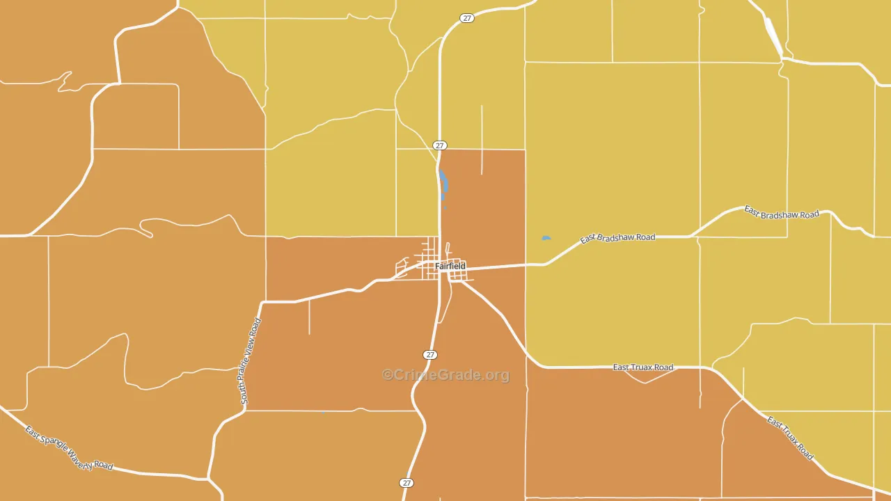 Fairfield, WA Map of Murder Rates