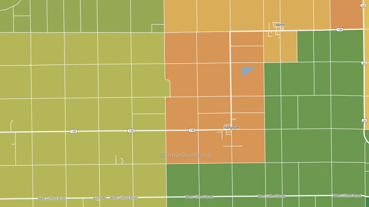 Fairgrove, MI Map of Murder Rates