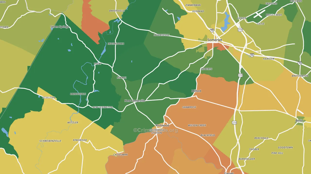 Fairhope, PA Map of Murder Rates