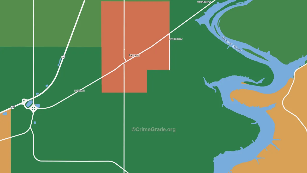 Fairland, OK Map of Murder Rates