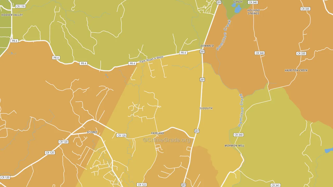 Fairland, TX Map of Murder Rates