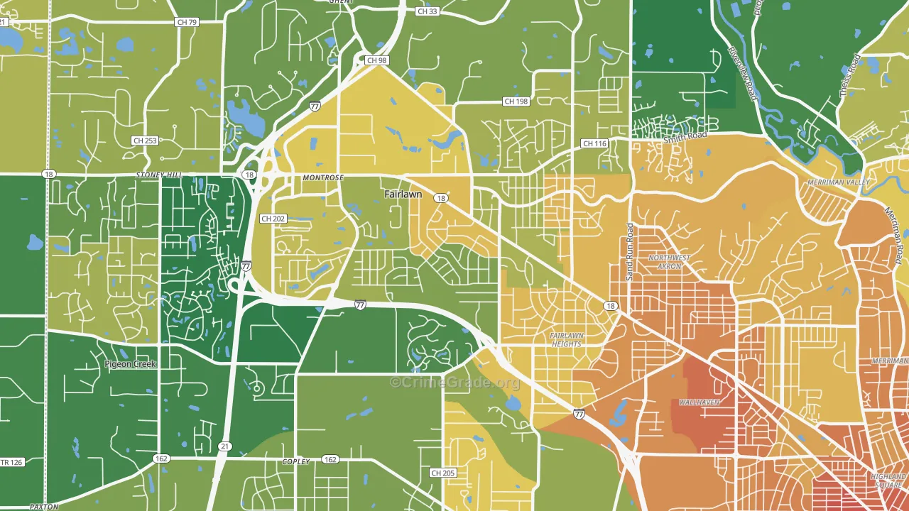 Fairlawn, OH Map of Murder Rates