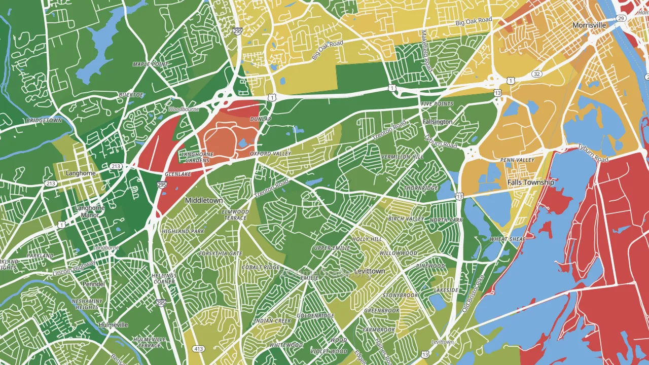 Fairless Hills, PA Map of Murder Rates