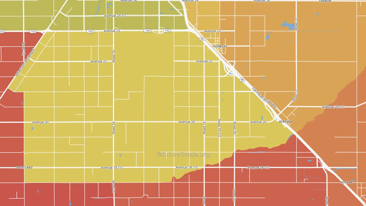 Fairmead, CA Map of Murder Rates