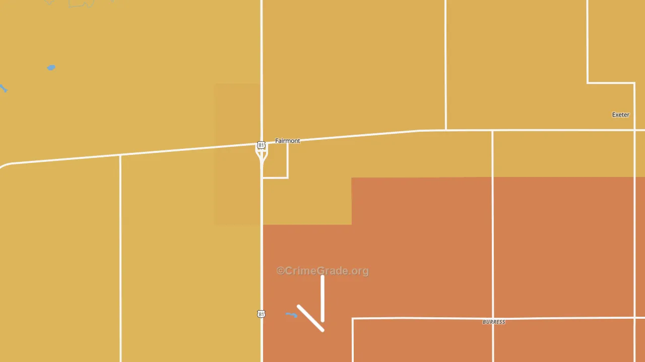 Fairmont, NE Map of Murder Rates
