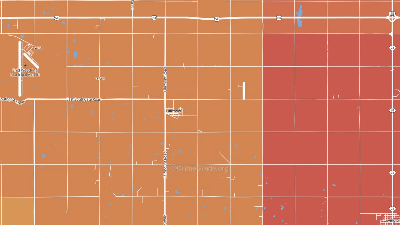 Fairmont, OK Map of Murder Rates