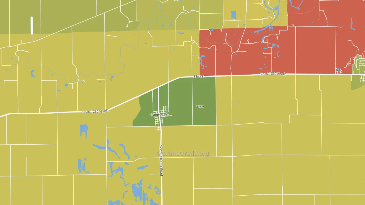 Fairmount, IL Map of Murder Rates