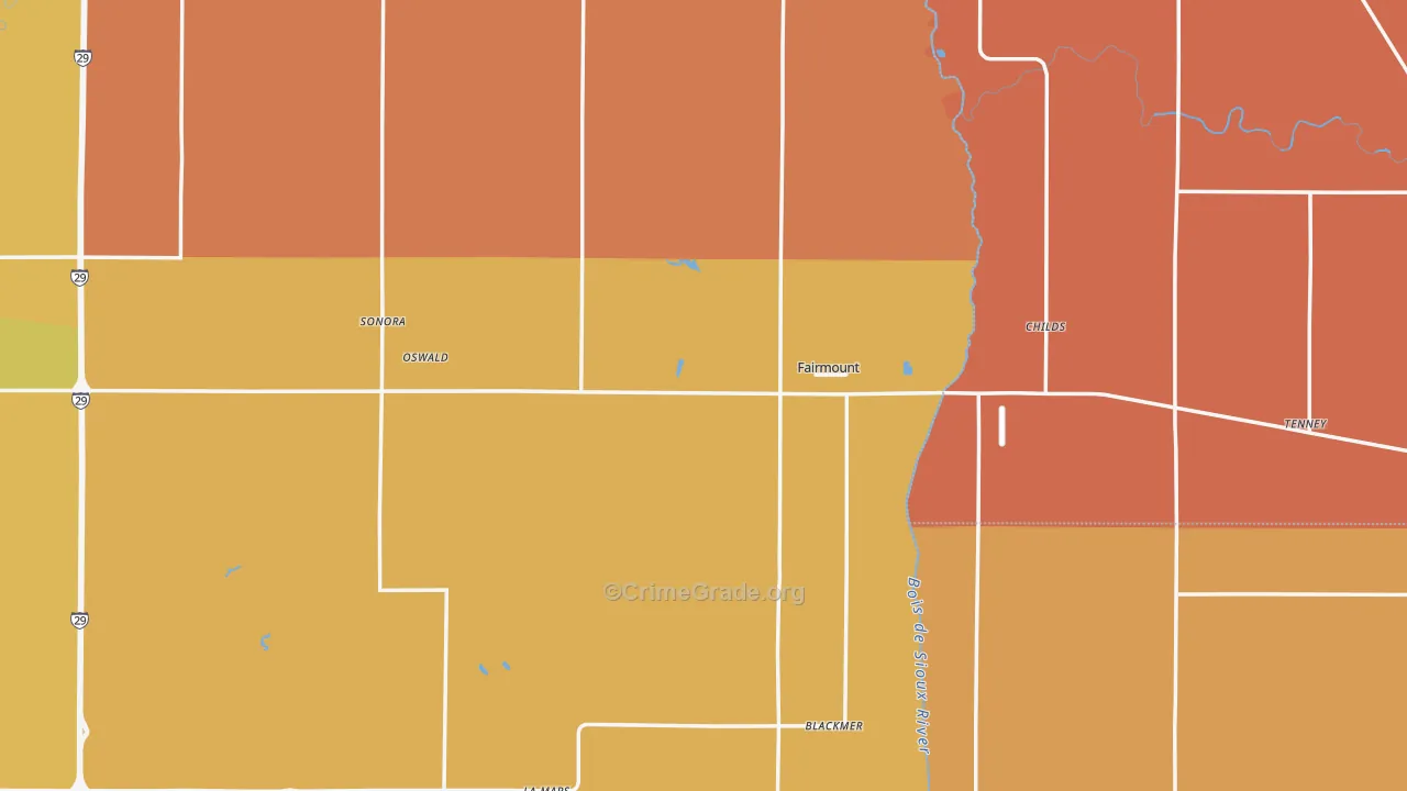 Fairmount, ND Map of Murder Rates