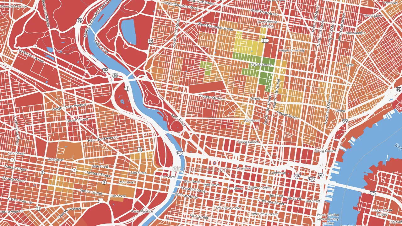 Fairmount, Philadelphia, PA Map of Murder Rates