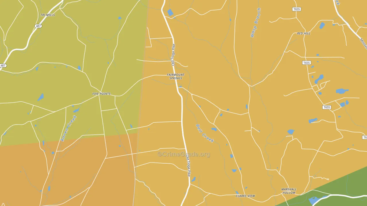 Fairmount Springs, PA Map of Murder Rates