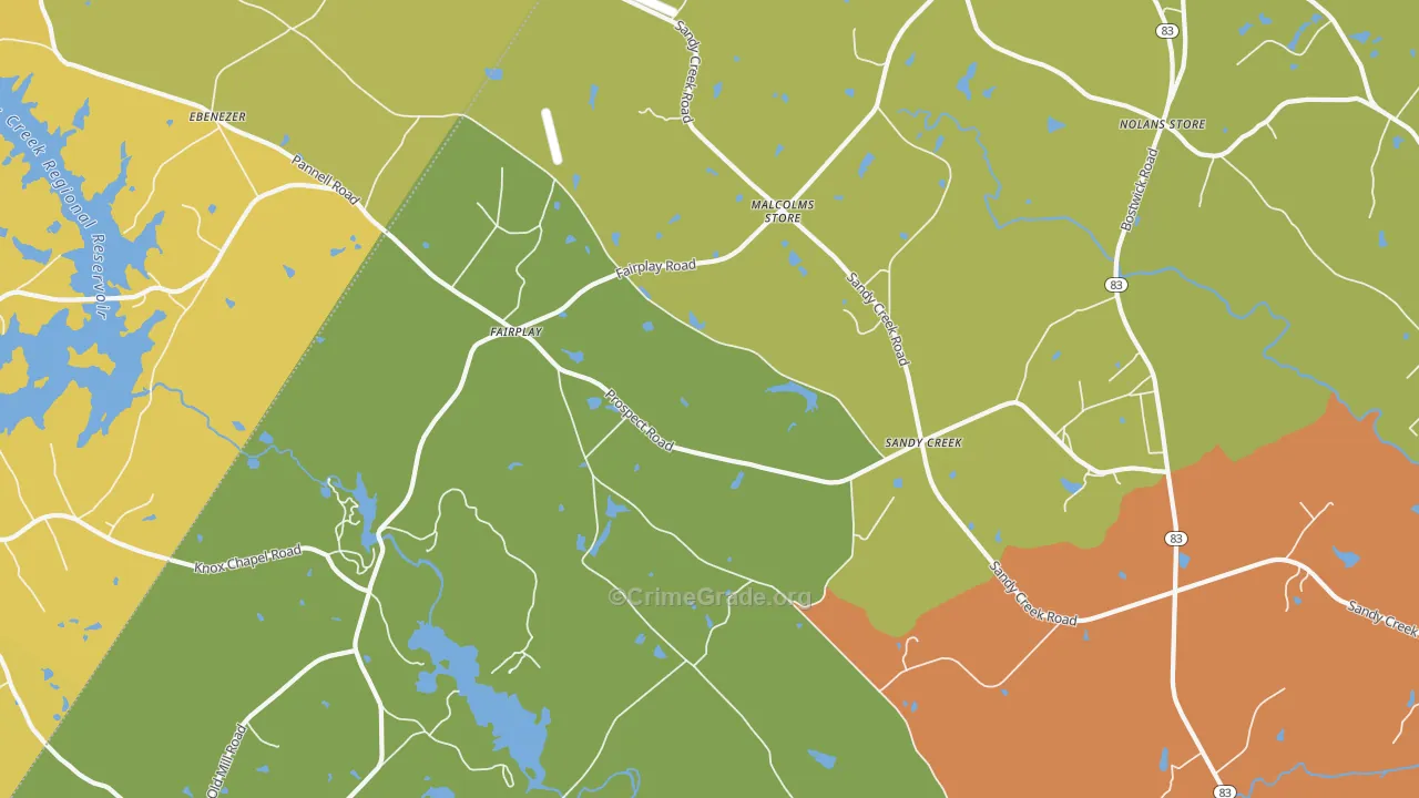 Fairplay, GA Map of Murder Rates