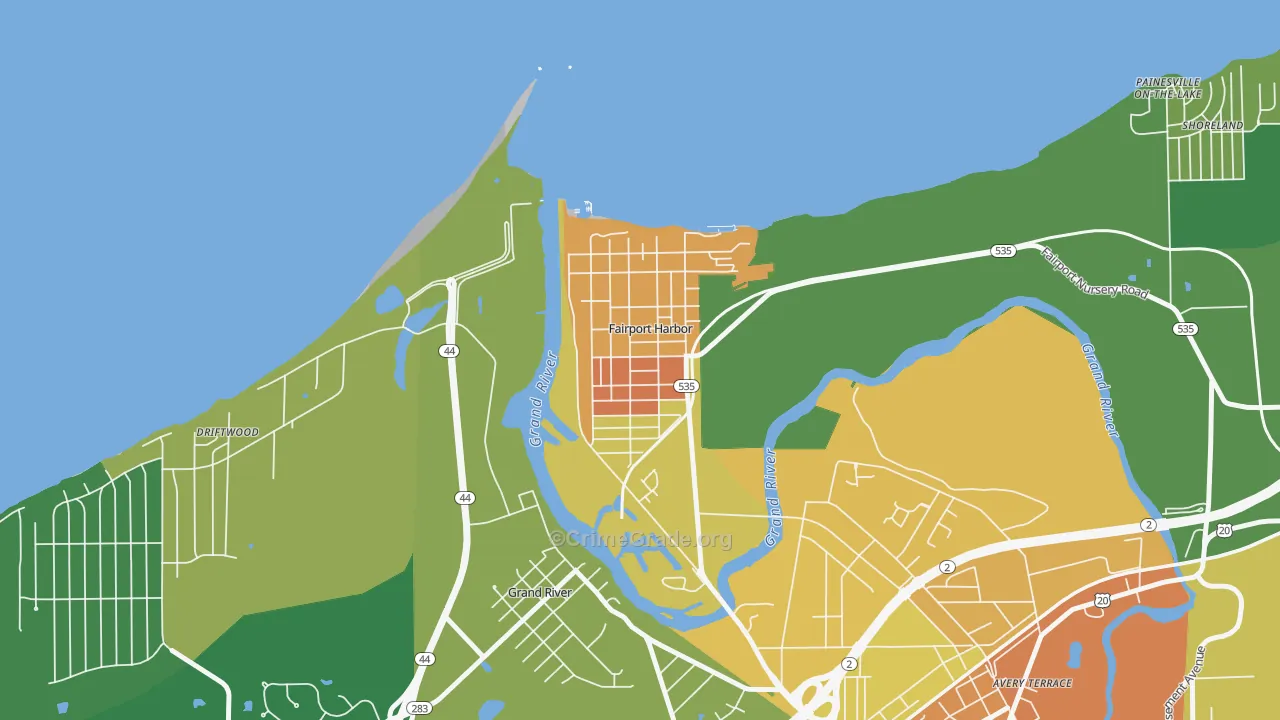 Fairport Harbor, OH Map of Murder Rates