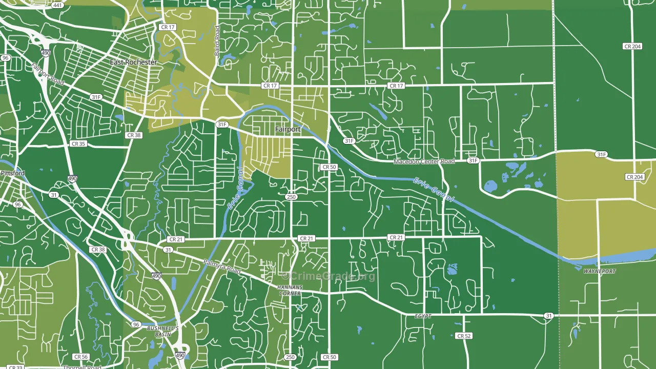 Fairport, NY Map of Murder Rates