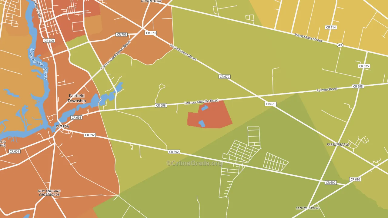 Fairton, NJ Map of Murder Rates
