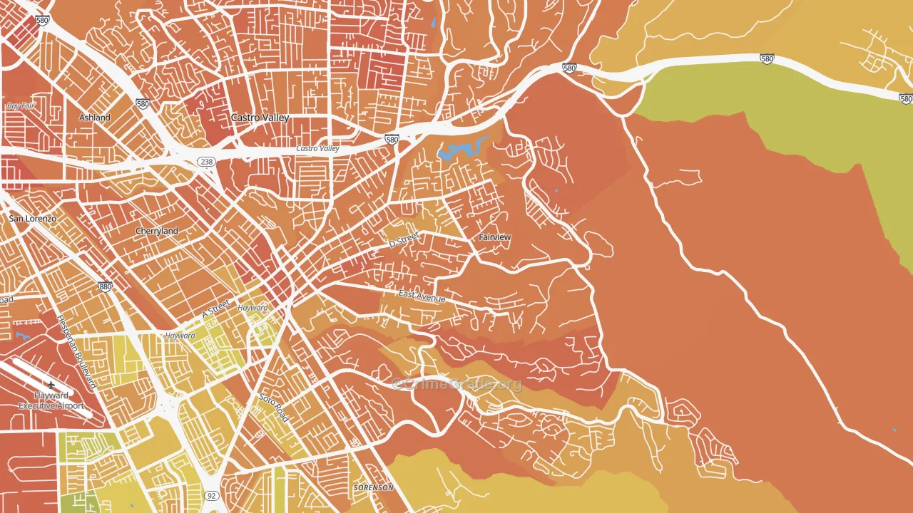 Fairview, CA Map of Murder Rates