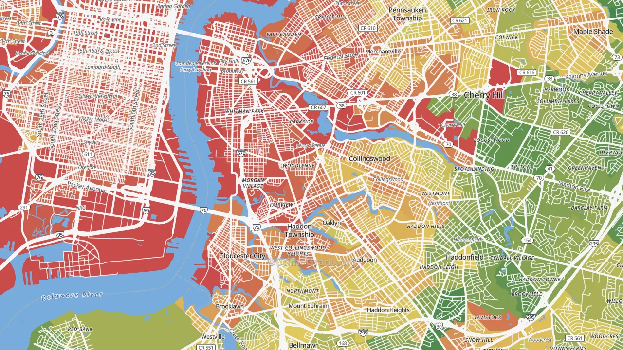 Fairview, Camden, NJ Map of Murder Rates