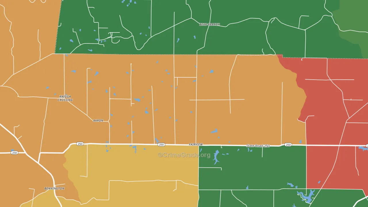Fairview, IN Map of Murder Rates